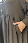 Made in Italy Donegal Cotton Jersey Smock Dress Chocolate